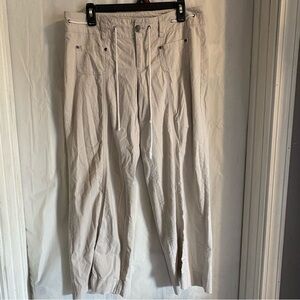 Bay Studio Linen Blend Cream Colored Pants Size 12 Petite Casual Coastal Grandma
